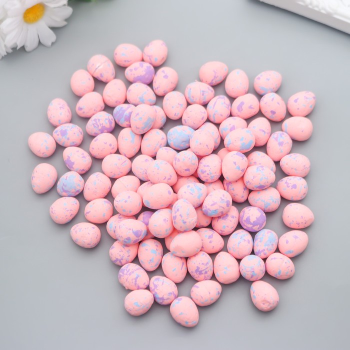 Декор пасхальный "Яйцо - акварельные пятна" розовый 1,8х1,5х1,5 см